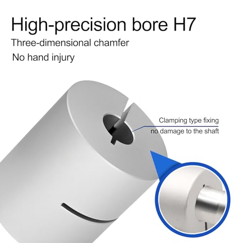 5mm to 6mm Aluminum Rigid Coupling, Clamping-On Shaft Coupler with Set Screw, 20mm Diameter, 25mm Length, Connector for Stepper Motors, CNC Machines, 3D Printers, and DIY Projects - size: Bore 5mm to 6mm