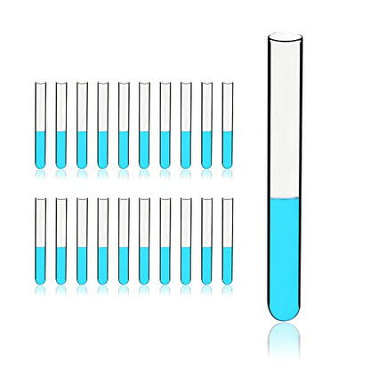 25ml Sturdy Glass Test Tubes, 20x200mm, Pack of 20, Borosilicate Glass Material, TTG025-020 - style: 20pcs of Vol.25ml(20x200mm)