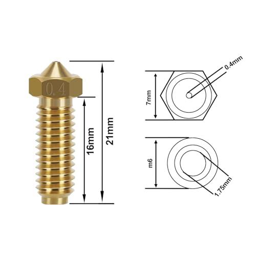 10PCS Brass Nozzle Kit for Anycubic Kobra 2, Kobra 2 Neo, Kobra 2 Pro, Kobra 2 Plus, Kobra 2 Max 3D Printer (0.4mm Nozzles*10, Cleaning Needles*5, Curved Tweezer*1) - size: Brass Nozzles * 10, style: Suit for Kobra 2 Series