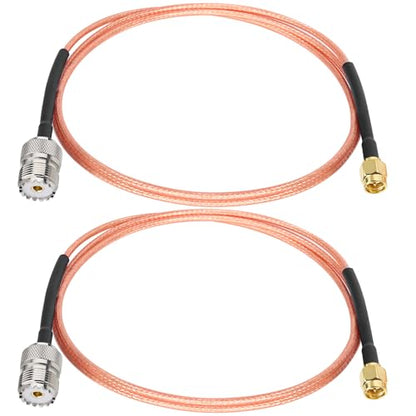 XRDS -RF SMA Male to SO239 RG316 Cable 3FT 2PCS- SMA Male to SO239 UHF Female Antenna Cable - High Performance Low Loss - for Ham Radio, CB Radio, Antenna, Receiver, Transmitter - size: 3FT
