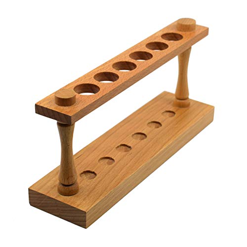 EISCO Wooden Stand for Test Tubes, Test Tube Rack, 6 Slots, 22mm, 9.75"