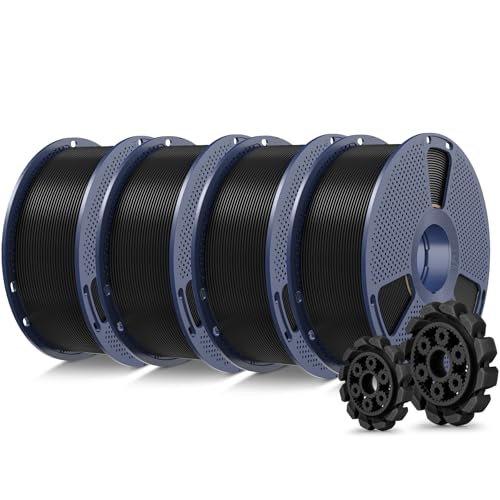 SUNLU PLA+2.0 3D Printer Filament, Black, 4-Pack (4KG) - color: 1kg*4 Black+black+black+black, size: 4kg