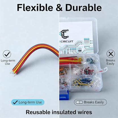560Pcs Jumper Wire Kit, 14 Lengths 2-125mm Solderless Breadboard Jumper Wires, Assorted Flexible Breadboard Connecting Line for Arduino Projects