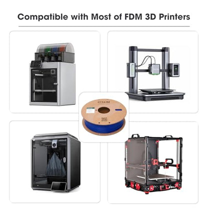 eSUN PLA Filament 1.75mm, High Toughness 3D Printer Filament Upgraded PLA Filament, Dimensional Accuracy +/- 0.03mm, 1KG Cardboard Spool (2.2 LBS) 3D Printing Filament for 3D Printers, Blue - color: Blue, size: PLA 1.75MM - 1KG