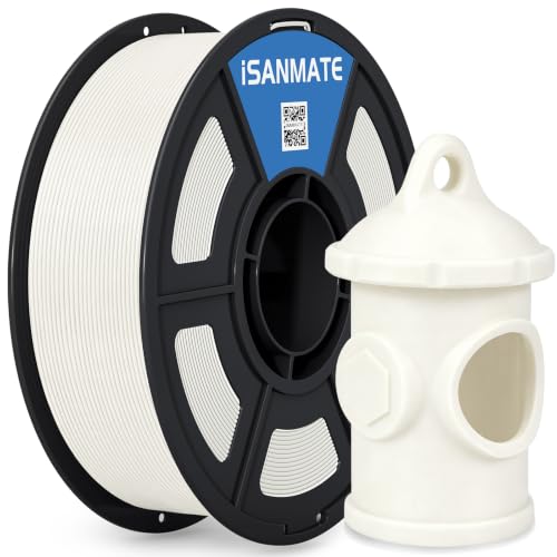 iSANMATE ASA White 3D Printer Filament, UV & Weather Resistant White ASA Filament 1.75MM for Bambu Lab 3D Printers,AMS,AMSLite, 1kg Spool (2.2lbs) - color: Natural White