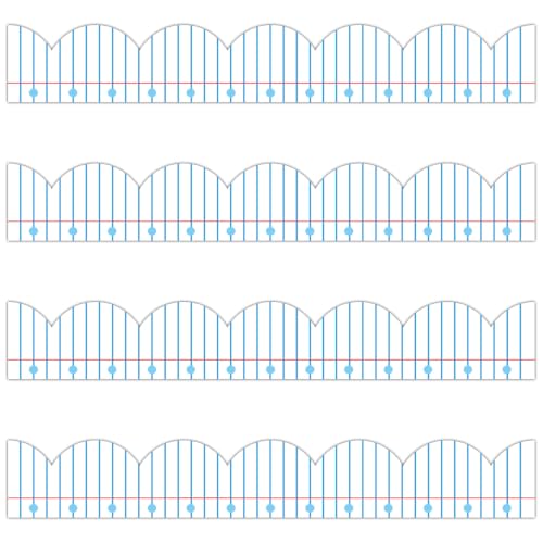 72ft Notebook Paper Bulletin Board Borders Lined Paper Pattern Scalloped Border Trim Composition Notebook Classroom Decor for Back to School Classroom Party Home Office Chalkboard Wall Decor - style: Notebook Paper