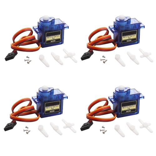 4Pcs SG90 9g Micro Servos Motor Kit for Arduino Projects,RC Car Robot Helicopter Airplane Controls Boat, Mini Servo Applications - color: 4 PCS
