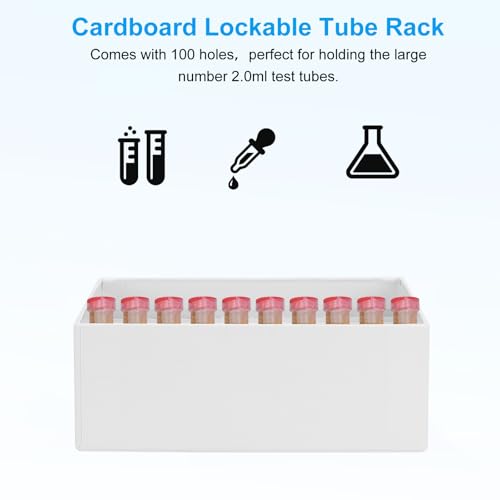PATIKIL 6 Pcs 100 Well Centrifuge Tube Freezer Storage Box Tube Rack White