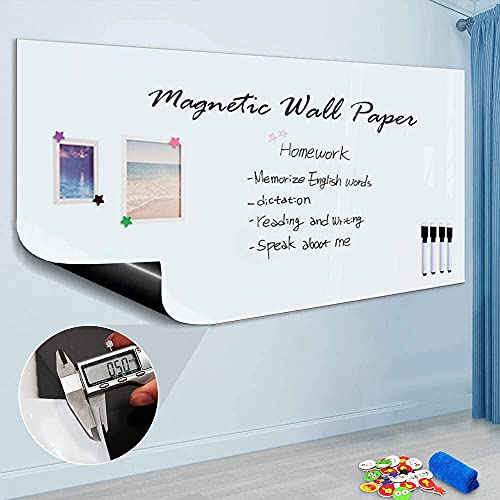 ZHIDIAN Magnetic Whiteboard Sticker for Wall/Door, 48" x 36" Large Self Adhesive White Board Wallpaper, Whiteboard Contact Paper, Large Dry Erase Sheet/Film for Office/Home/School - size: 48"W x 36"H