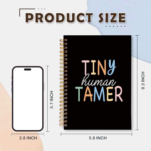 Teacher Journal Notebook Gift - Tiny Human Tamer , Funny Teacher Appreciation Gifts for Women Journal for Note Taking, Hardcover Spiral Notebook 5.5x8.3 Inch - color: Tiny human tamer