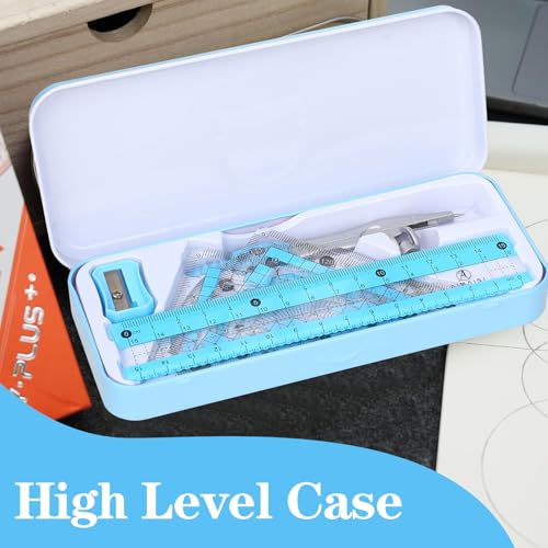 Compass Geometry Tool Geometry Set Drafting Drawing Compass and Protractor Set with Box Math Geometry Compass for Geometry Metal Compass Geometry Kit Drawing Tool for Measuring Drawings Study