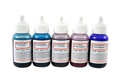 Innovating Science SK-5 ALDON Bacteria Stain Set, Microscopy Stains, 5 Pack
