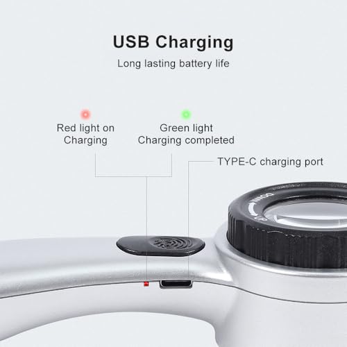 30x LED Dermatoscope Rechargeable Clarity 4 Modes Skin Scalp Hair