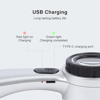 30x LED Dermatoscope Rechargeable Clarity 4 Modes Skin Scalp Hair