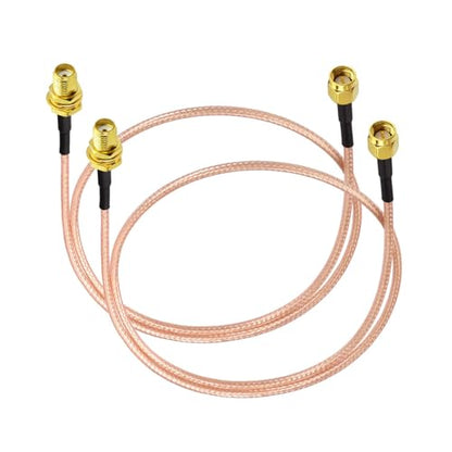Superbat SMA Male to SMA Female Bulkhead RG316D Cable 2ft 50 Ohm 2-Pack - size: 2ft