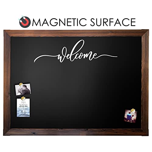 Loddie Doddie Magnetic Chalk Board, Menu Board for Kitchen, 46" x 34.5" - color: Rustic Frame, size: 46"W x 34.5"H