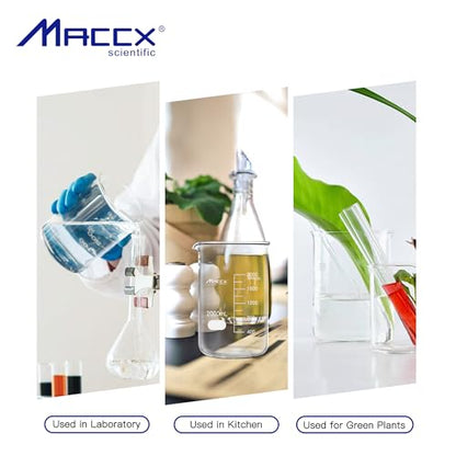 13.5oz(400ml) Sturdy Glass Beaker, 3.3 Borosilicate Griffin Low Form with Printed Graduation, Pack of 12, BKL400-012 - style: Vol.400ml, Pack of 12