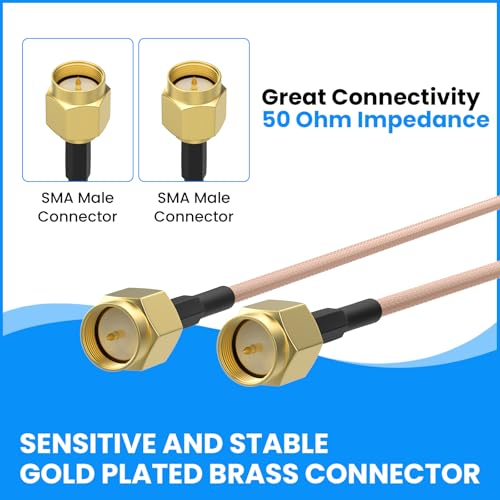 SDTC Tech 5pcs Coaxial Coax Cable Assembly SMA Male to SMA Male - color: sma male to sma male 15cm