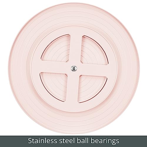 mDesign Plastic Lazy Susan Round Turntable Storage Tray - Rotating Organizer for Makeup, Cosmetics, Nail Polish, Vitamins, Shaving Kits, Hair Spray, Medical Supplies, First Aid - Light Pink/Blush