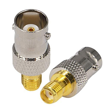 BNC to SMA Female Adapter - SDR Ham Radio Compatible Pack of 2 - size: BNC Female to SMA Female