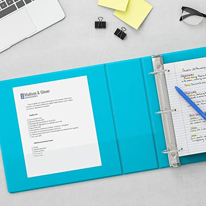 Staples Standard 1-Inch Round Ring View Binder, Teal, 175 Sheets - color: Teal, size: 1-Inch, style: 1 Pack
