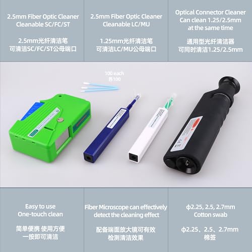 Fiber Optic Microscope dust-Free Paper 1.25MM/2.5MM Cleaning Pens Fiber Optic Cleaning Box for SC/LC/FC/ST Connections Fiber Optic Cleaning Kit - size: 1PCS, style: Cleaning kit No.5