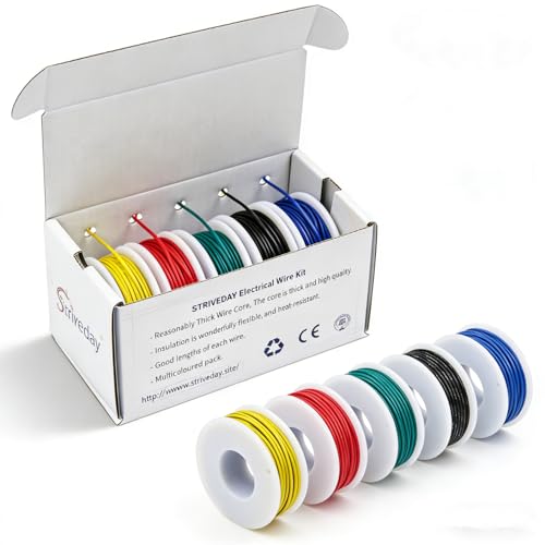 24 AWG Tinned Copper Electric Wire kit 24 Gauge Hook Up Wire 300V Cables Electronic Stranded PVC Cable Industries Electrics DIY box1 - color: Box-1, size: 24AWG