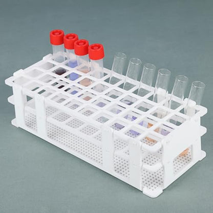 stonylab Test Tube Rack, 7.87 in 40-Place White Plastic Holder Stand Rack, 3-Tier Design and Detachable, for Laboratory Use - size: 20 mm
