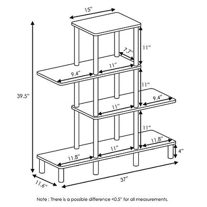 Furinno Turn-N-Tube 4-Tier Design Display Rack, Espresso/Black - color: Espresso/Black, style: 4-Tiers, Ladder
