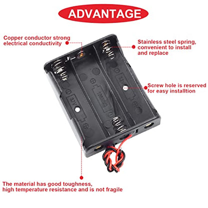 12Pack 18650 Battery Holder Bundle with Wires,3x1 18650 Battery Holder 3.7V,3x2 18650 Battery Holder 7.4V,3x3 18650 Battery Holder 11.1V,3x4 18650 Battery Holder 14.8V,with Leads,for DIY - color: B.1/2/3/4 18650 Battery Holder