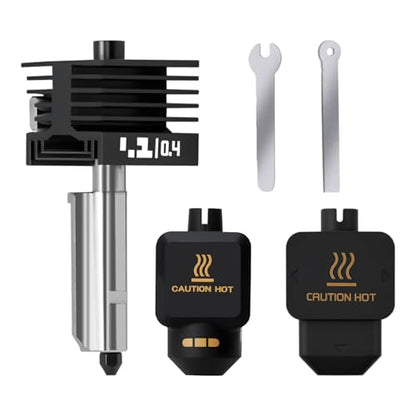 Upgrade 0.4mm P2S, X2D Hotend Kit, 3D Printer Print Head Hot End Heating Block Kit with 0.4mm Removable Hardened Steel Nozzle for Bambu Lab H2S, H2D, H2C, A1/A1 Mini - size: 0.4mm