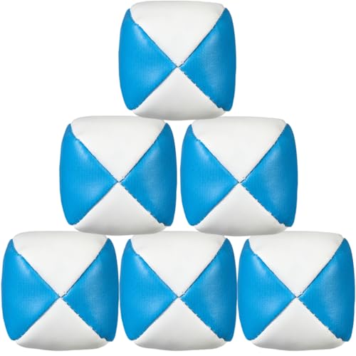 Patelai 6 Pack Juggling Balls for Beginners, Soft Juggle,White Blue - color: White Blue