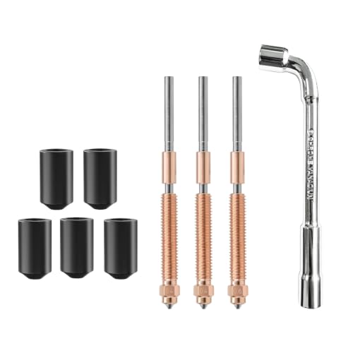 Replacement 0.4/0.6mm Nozzle Kit for Creality K2 Pro/K2 Plus/K2/Hi 3D Printer Quick-Swap Copper Alloy and Hardened Steel Nozzle with Silicone Socks & Wrench (0.4mm*2, 0.6mm*1) - size: 0.4mm*2, 0.6mm*1