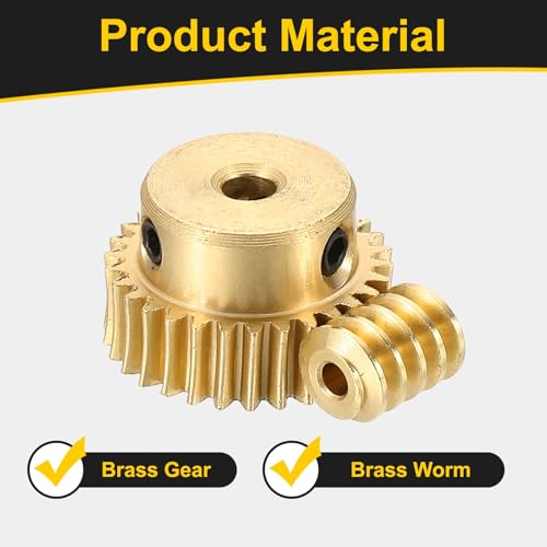 uxcell Worm Gear Set Right Rotation 30T 0.5 Module 1:30 Reduction Rate - size: Gear-3mm, Rod-1.98mm Bore, style: 0.5M-30T