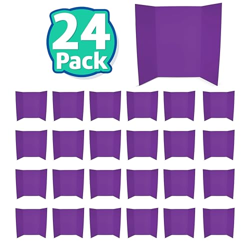 Flipside Products 36” x 48” Project Boards for Presentations, Science Fair, School Projects, Event Displays and Trifold Picture Board, Proudly Made in USA - Purple - 24 Pack - color: Purple, size: 24 Pack