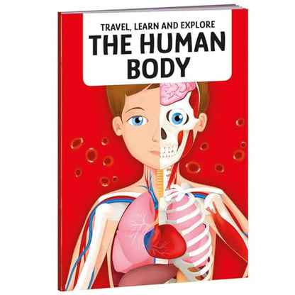 Sassi: Travel, Learn & Explore - The Human Body - 200pc Shaped Puzzle & 32-Page Book, Educational Set, Facts About Bodily Systems, (N.E. 2024) Kids 6+