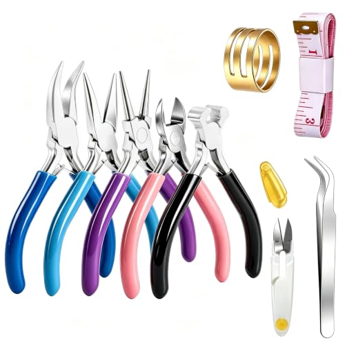 5pcs Jewelry pliers Professional Jewelry Making Pliers Tool Kit - color: 5pcs-ch Mix Color