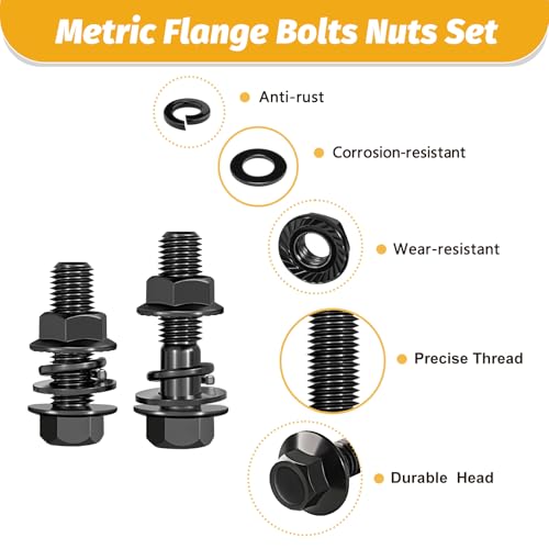 700PCS M6-M10 Metric Flange Hex Bolt Kit，M6-1.0 M8-1.25 M10-1.25,Grade 8.8 - size: M6 M8 M10 700Pcs Flange HEX