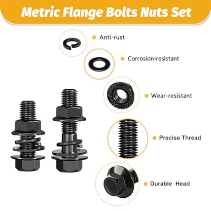 700PCS M6-M10 Metric Flange Hex Bolt Kit，M6-1.0 M8-1.25 M10-1.25,Grade 8.8 - size: M6 M8 M10 700Pcs Flange HEX