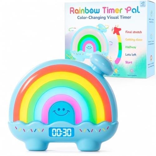 Timer Pal, Rainbow Visual Timer for Kids/Adults, 0-99 Minutes Light Timer - color: Blue