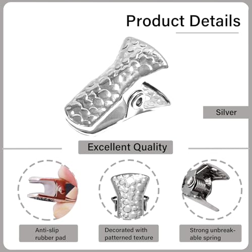 35 Pack Mini Metal Alligator Clips for Crafts Non-Slip Silicone-Coated Retro DIY Badge Small Spring Clips (Silver) - color: Silver