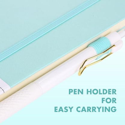 Aodaer 30 Set Lined Notebook Journals with Pens A5 Notebooks 100 GSM College Ruled Hardcover Notebook PU Leather Notepad with Pen Holder for Office School, 5.7 x 8.3 Inches, Light Multicolor - color: Light Multicolor