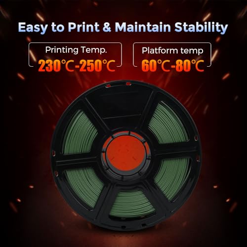 FLASHFORGE Carbon Fiber PETG Filament 1.75mm, Carbon Fiber PETG 3D Printer Filament, 1KG Spool Dimensional Accuracy +/- 0.02mm, Lightweight & Heat-Resistant & Moisture Free (Grass Green) - color: Green, size: PETG CF