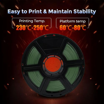 FLASHFORGE Carbon Fiber PETG Filament 1.75mm, Carbon Fiber PETG 3D Printer Filament, 1KG Spool Dimensional Accuracy +/- 0.02mm, Lightweight & Heat-Resistant & Moisture Free (Grass Green) - color: Green, size: PETG CF