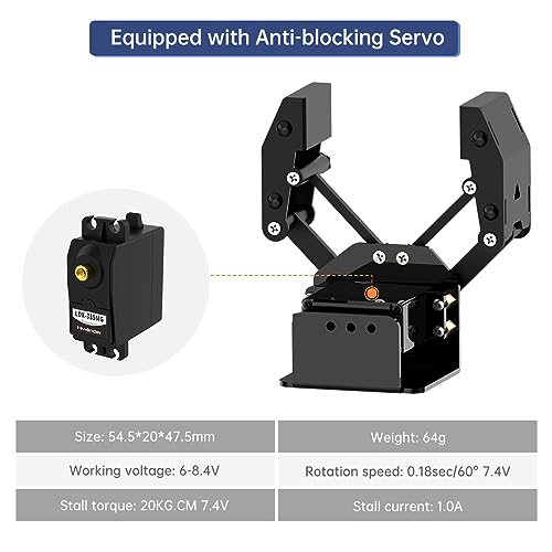 LewanSoul Mechanical Claw Robot Gripper Grabber Pickup Robot DIY, BigClaw Without Servo - style: without servo