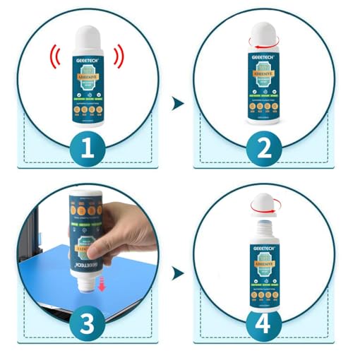 GEEETECH 3D Printer Glue Adhesive 3 Packs 450ml/15fl oz, Strong Bed Glue Reduces Warping & Improves Bed Adhesion for PLA, PETG, TPU, ABS Filament, Compatible with Glass & Various Build Plate