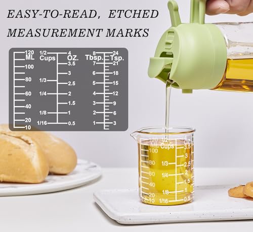 Ackers Etching Scale Measuring Glass -V-Shaped Spout Made of High Borosilicate Glass Measuring for Kitchen or Restaurant, Easy to Read, 120 ML (4 Oz)-Pack of 2 - size: 120 ml (4 oz, 1/2 cup)