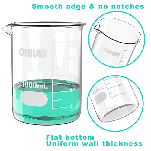 ONiLAB 25mL Glass Beaker, 12 Pcs, Borosilicate Glass - style: 25ml-12pcs