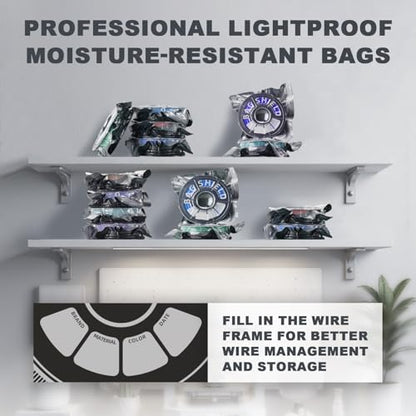 Vacuum-Sealed 3D Printing Filament Kit, 20 Packs Lightproof Storage Bags with Vacuum Pump, Moisture-Proof Bags, Sorting & Storage of PA/DP/PC/PLA/ABS/TPU/ASA/PETG with Desiccant