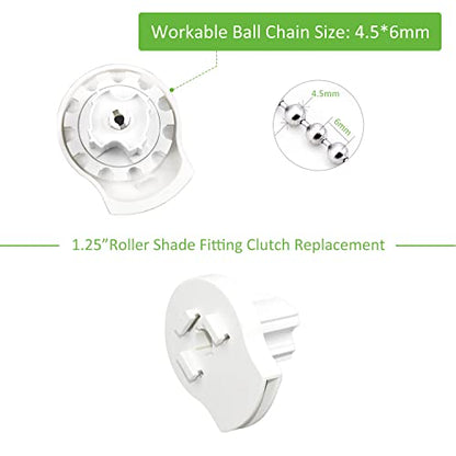 Rollerhouses Roller Shade Brackets with Mechanism Roller Shade Clutch+Skyline Mounting Brackets + End Plug for 1 1/4" Tube, White - style: 1-1/4 Inch(32mm) Shade tube with Clutch Drive